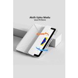 Galaxy Tab S10 Fe 10.9 Inç Uyumlu Kalem Bölmeli Katlanabilir Standlı Tri Folding Tablet Kılıfı - Rose Gold