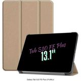Galaxy Tab S10 FE Plus Uyumlu 13.1 Katlanabilen Standlı Smart Cover Akıllı Tablet Kılıfı Gold