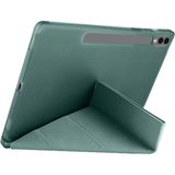 Galaxy Tab S10 Plus X820 12.4 Inç Uyumlu Kalemlikli Katlanabilir Smart Cover Tablet Kılıf – Standlı, Darbe Emici Koruma, Ince ve Hafif Tasarım - Koyu Yeşil
