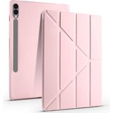 Galaxy Tab S10 Plus X820 12.4 Inç Uyumlu Kalemlikli Katlanabilir Smart Cover Tablet Kılıf – Standlı, Darbe Emici Koruma, Ince ve Hafif Tasarım - Rose Gold