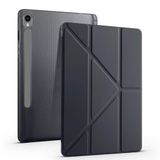 Galaxy Tab S9 FE 10.9 inç Tablet Kılıfı, Kalem Bölmeli, Uyku Modlu, Stand Özellikli, Tri Folding (SİYAH)