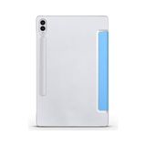Galaxy Tab S9 Fe Plus/galaxy Tab S10 Plus Tablet ile Uyumlu Tablet Kılıfı Smart Cover Uyku Modlu Standlı Arkası Sert Şeffaf Kapak Mavi - Option-1 - 001-Renkli