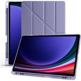 Galaxy Tab S9 Plus X810 / S9 Fe Plus X610 12.4 Inç Uyumlu Akıllı Tablet Kılıfı – Katlanabilir Kapaklı, Kalemlikli, Stand Fonksiyonlu, Smart Cover Otomatik Uyandırma, Ince ve Hafif Tasarım - Lavanta
