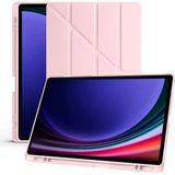 Galaxy Tab S9 Plus X810 / S9 Fe Plus X610 12.4 Inç Uyumlu Akıllı Tablet Kılıfı – Katlanabilir Kapaklı, Kalemlikli, Stand Fonksiyonlu, Smart Cover Otomatik Uyandırma, Ince ve Hafif Tasarım - Rose Gold
