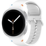 Galaxy Watch 8 / Classic / 2025 Serisi 40 mm / 44 mm / 46 mm Uyumlu Su Geçirmez Yumuşak Silikon Spor Kayış (20 mm) - Beyaz