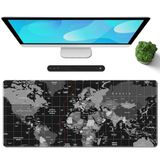 Galdas Oyun Mouse Pad XXL XL Büyük Uzun Genişletilmiş Büyük Mousepad Kaymaz Kauçuk Klavye Masa Pedi Dizüstü Bilgisayar Ev Ofis için Dikişli Kenarları ile (31,5x11,8x0,08 inç) … (Siyah Dünya Haritası)