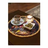 GaleriaHome Dekoratif Buket Çiçek Ahşap Sunum Tepsi 28cm