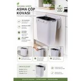 Galeriyo 8 Litre Mutfak Tezgah Üstü ve Dolap Askılı Çöp Kovası | Kapaklı Pratik Atık Kovası