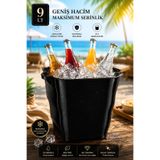 Galeriyo 9 Lt. İçecek ve Buz Kovası – Taşınabilir Siyah