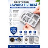 Galeriyo Banyo Mutfak Lavoba Gider Filtresi 10 Adet Haşere Böcek Koku Önleyici Gider Kapağı - Beyaz Şeffaf