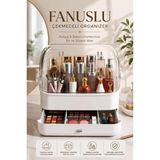 Galeriyo Fanuslu Çekmeceli Makyaj Organizeri | Şeffaf Kapaklı Masaüstü Kozmetik Düzenleyici - 0-Beyaz