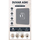 Galeriyo Kendinden Yapışkanlı Askı Şeffaf Duvar Askısı Çift Askılı Çerçeve Tutucu 10 Adet