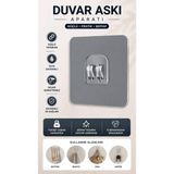 Galeriyo Kendinden Yapışkanlı Askı Şeffaf Duvar Askısı Çift Askılı Çerçeve Tutucu 10 Adet