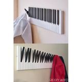 Galery Wood Dekoratif Ahşap 21Tuşlu Piyano Elbise Askılık Enstrümantal Çok Amaçlı Çanta Kapı Piano Askı15x75cm