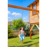 Galery Wood Minix Kavisli Ahşap Çocuk Salıncağı 45x30 cm Minderli Sırt Dayamalı Ev ve Bahçe Kullanımına Uygun Salıncak