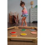 Galery Wood Montessori Ahşap Denge Kirişi, Denge Tahtası, Basamak Taşları, Aktivite Çocuk Oyuncağı(5 SOPA 5 TAŞ)