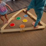 Galery Wood Montessori Ahşap Denge Kirişi, Denge Tahtası, Basamak Taşları, Aktivite Oyuncağı, Çocuk Oyuncak(5 Denge Kirişi+ 5 Denge Taşı) - Ahşap Desenli