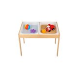 Galery Wood Montessori Doğal Ahşap Duyu Aktivite Kum ve Su Masası-KAPAKLI-Duyusal Oyun ve Gelişim Aktivite Masa
