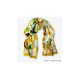 Galiga Leaves Lemon %100 Ipek Fular 26*130cm 'art On Silk'