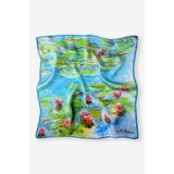 Galiga Monet Lılıes %100 Ipek Fular 55x55cm 'art On Silk'