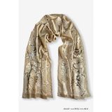 Galiga Van Gogh - Almond Beige %100 Ipek Fular 45x165cm "Art On Silk