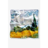 Galiga Van Gogh-cypress" %100 Ipek Fular 55x55cm 'art On Silk'