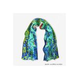 Galiga Van Gogh Irises %100 İpek Fular 26x130cm "Art on Silk
