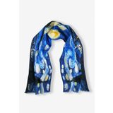 Galiga Van Gogh-starry Night %100 Ipek Fular 26*130cm 'art On Silk'