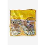 Galiga Van Gogh-the Sower" %100 Ipek Fular 55x55cm 'art On Silk'