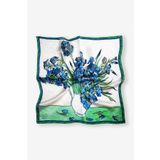 Galiga Van Gogh-whıte Vase %100 Ipek Fular 55x55cm 'art On Silk'