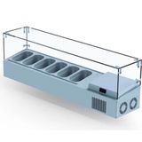 Galleyz GN 1/4-150 Set Üstü Saladbar Cam Kapak 150x34x30 cm Küvet