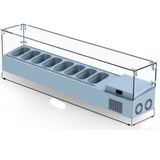 Galleyz GN 1/4-150 Set Üstü Saladbar Cam Kapak 178x34x30 cm Küvet