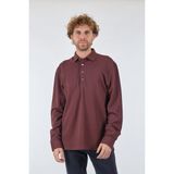 Gallus Erkek Oversize Polo Yaka Sweatshirt - Günlük Rahat Stil - M - Bordo