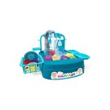 GALTOYS Oyuncak Bulaşık Yıkama Seti - Modern Çeşmeli Lavabo Oyun Seti Turkuaz Rengi