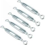 Galvaniz Çelik Gerdirme Aparatı, 12mm, 5'li Set, Çift Taraflı Kanca Uçlu Metal Halat Gergi Ekipmanı