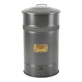 Galvaniz Metal 30 Litre Pedalli Çöp Kovasi (Antrasit)