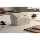 Galvaniz Metal Masaüstü Kitaplık, Açık Gri, 10X10X10 Cm