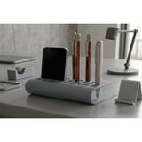 Galvaniz Metal Masaüstü Organizer, Cam Gri, 17X7X7 Cm