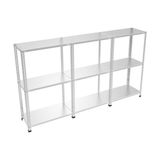 Galvaniz Raf Galvanizraf® 3 Katlı 3 Lü Bitişik Galvaniz Çelik Raf Arşiv Rafı Depo Rafı Kiler Rafı 31X60X100