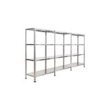 Galvaniz Raf Roburack® Her Bölme 150 kg Taşır 4 Katlı 3 Lü Bitişik Çelik Galvaniz Arşiv Rafı Depo Rafı Kiler Rafı 43X93X200 DX51KALITE