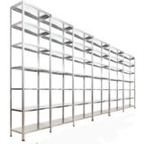 Galvaniz Raf Roburack® Her Bölme 150 kg Taşır 7 Katlı 6 Lı Bitişik Çelik Galvaniz Arşiv Rafı Depo Rafı Kiler Rafı 43X93X200 DX51KALITE