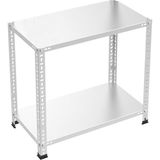 GalvanizRaf 2 Katlı Galvaniz Çelik Raf Arşiv Rafı Depo Rafı Kiler Rafı 31x75x100