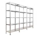 GalvanizRaf 5 Katlı 3 lü Bitişik Galvaniz Çelik Raf Arşiv Depo Kiler Rafı 43x60x200