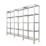 GalvanizRaf 5 Katlı 3 lü Bitişik Galvaniz Çelik Raf Arşiv Depo Kiler Rafı 43x75x200