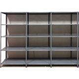 GalvanizRaf 5 Katlı 4 lü Bitişik Galvaniz Çelik Raf Arşiv Depo Kiler Rafı 31x60x150