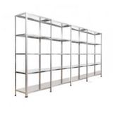 GalvanizRaf 5 Katlı 4 lü Bitişik Galvaniz Çelik Raf Arşiv Depo Kiler Rafı 43x60x200