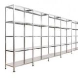 GalvanizRaf 5 Katlı 5 li Bitişik Galvaniz Çelik Raf Arşiv Depo Kiler Rafı 43x75x200