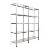 GalvanizRaf 5 Katlı Duble 2 li Galvaniz Çelik Raf Arşiv Depo Kiler Rafı 43x186x200