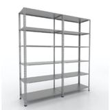 GalvanizRaf 6 Katlı Duble 2 li Galvaniz Çelik Raf Arşiv Depo Kiler Rafı 31x75x200