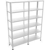 GalvanizRaf 6 Katlı Duble Galvaniz Çelik Raf Arşiv Depo Kiler Rafı 43X93X200